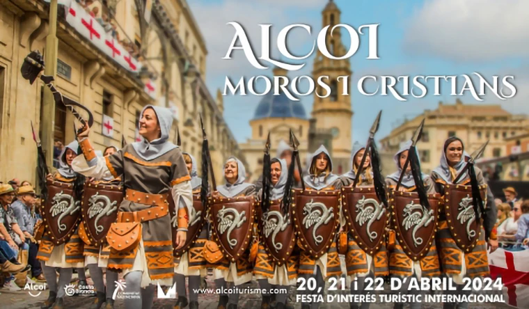 Alcoi. Moros i cristians. 20, 21 i 22 d'abril 2024. Festa d'interès turístic internacional.